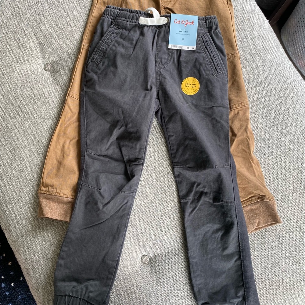 2 pairs of Cat & Jack twill joggers.